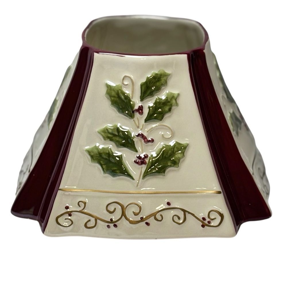 Yankee Candle Holly Berry Square Candle Jar Topper Shade